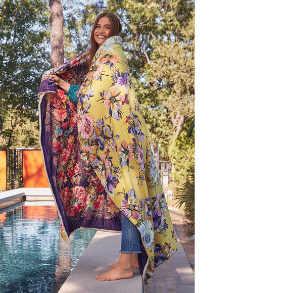 Johnny Was Holiday Johnny Was Blanket Smokey Vine Cozy Reversible